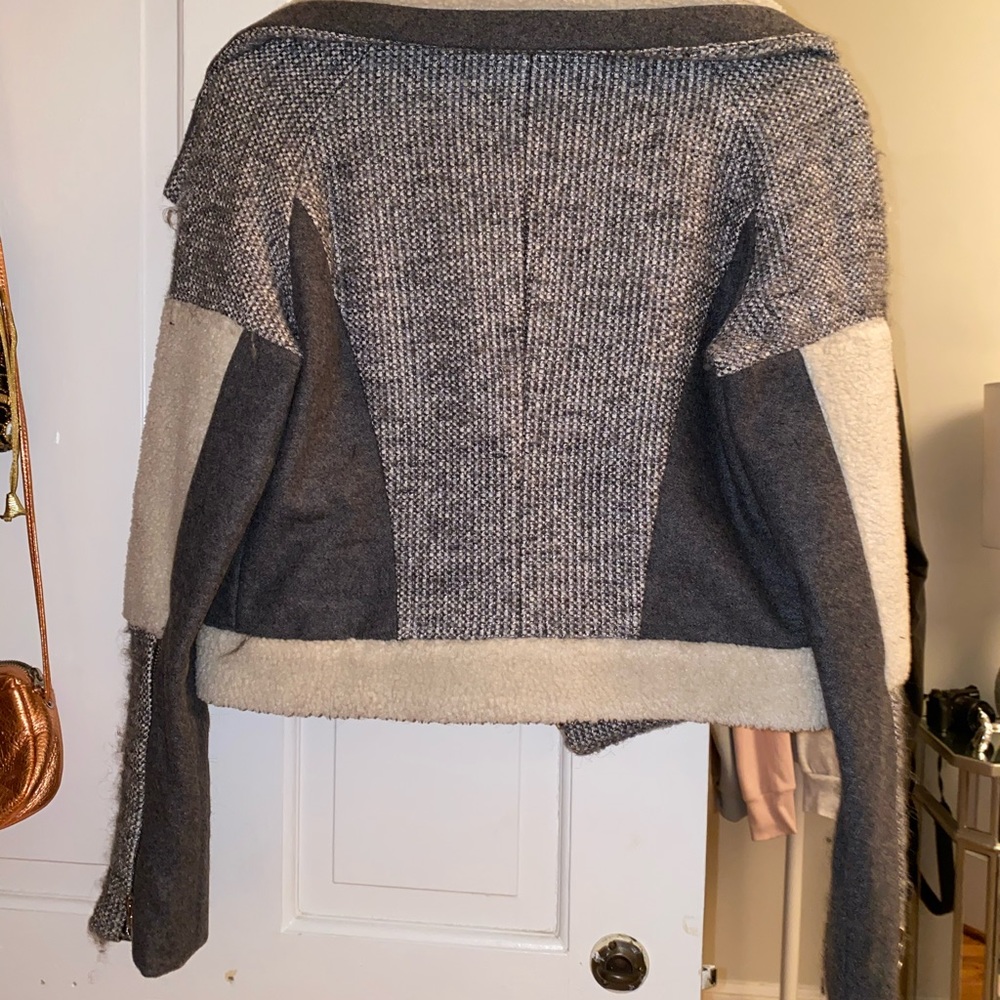 Cynthia Steffe Tweed Shearling Patchwork Bomber - image 5